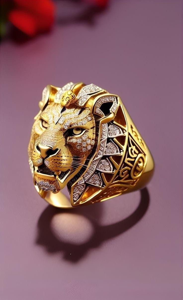 Lion-Head Statement Ring